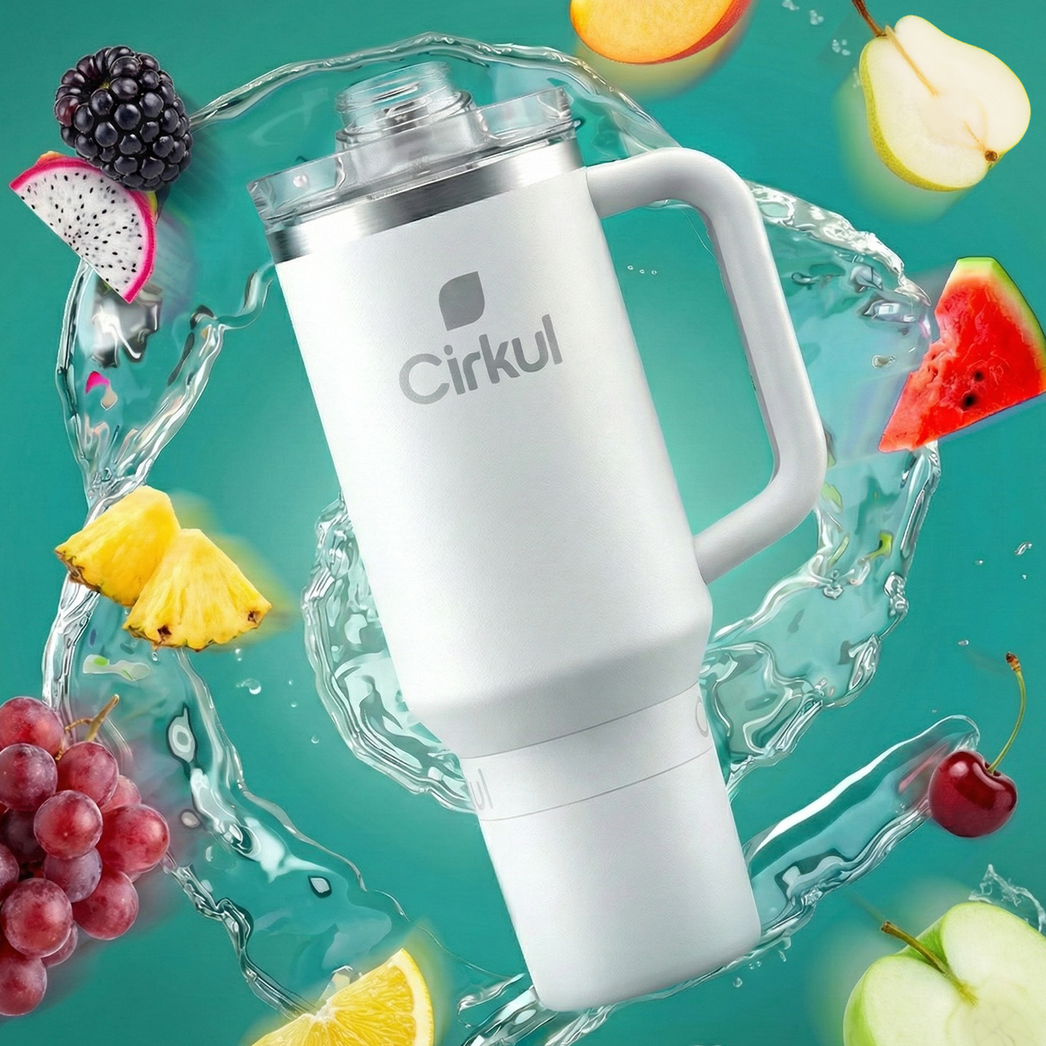Cirkul Tumbler – Pearl - Travel Edit - Hydration Drink Set
