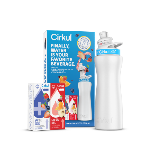 22oz. White Stainless Steel Bottle Starter Kit - Travel Edit - Camp Starter Collection