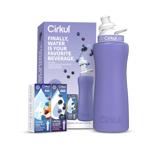 32oz. Matte Periwinkle Stainless Steel Bottle Starter Kit - Classic Pick - Outdoor First Sip