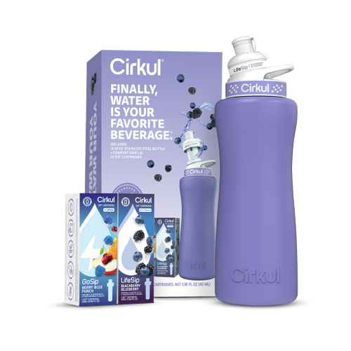 32oz. Matte Periwinkle Stainless Steel Bottle Starter Kit - Classic Pick - Outdoor First Sip