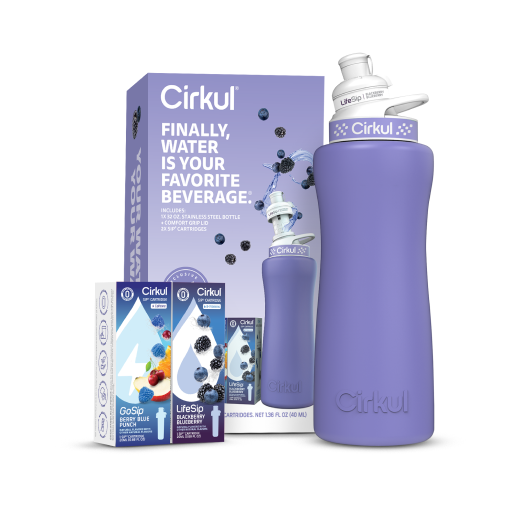 32oz. Matte Periwinkle Stainless Steel Bottle Starter Kit - Classic Pick - Outdoor First Sip