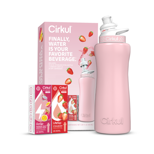 32oz. Blush Pink Stainless Steel Bottle Starter Kit - Essential Set - Active Sip Starter