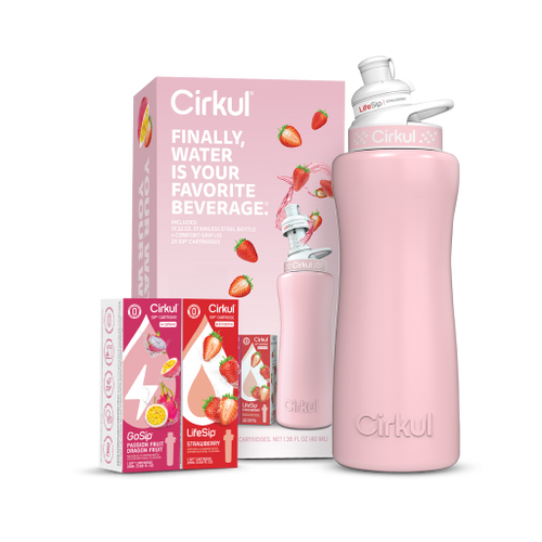 32oz. Blush Pink Stainless Steel Bottle Starter Kit - Essential Set - Active Sip Starter