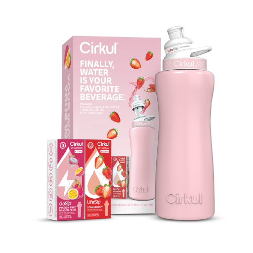 32oz. Blush Pink Stainless Steel Bottle Starter Kit - Essential Set - Active Sip Starter